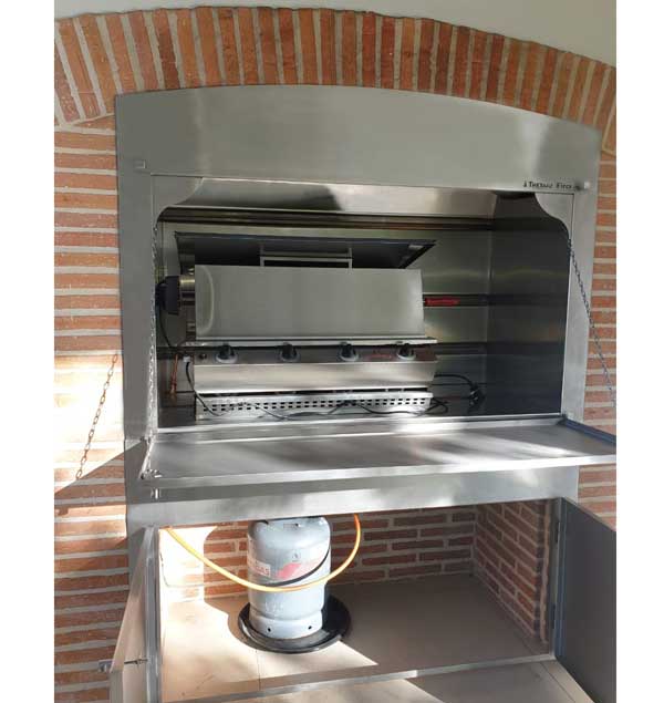 After - Insert  Gas braai with curved lintol and bottom frame and doors